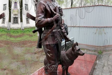 Casting Custom Bronze Soldier Dog sculpture Monument for Sale BOKK-439