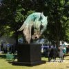 Horse Ranch Large Bronze Horse Head Statue for